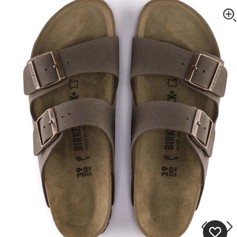 Birkenstock Brown mocka (39) size 8 Birbick Double-Strap Sandals slides NIB - Picture 4 of 13